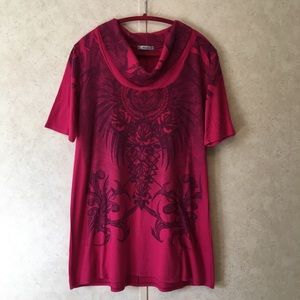 EUC Cowl Neck Graphic Design Sweater